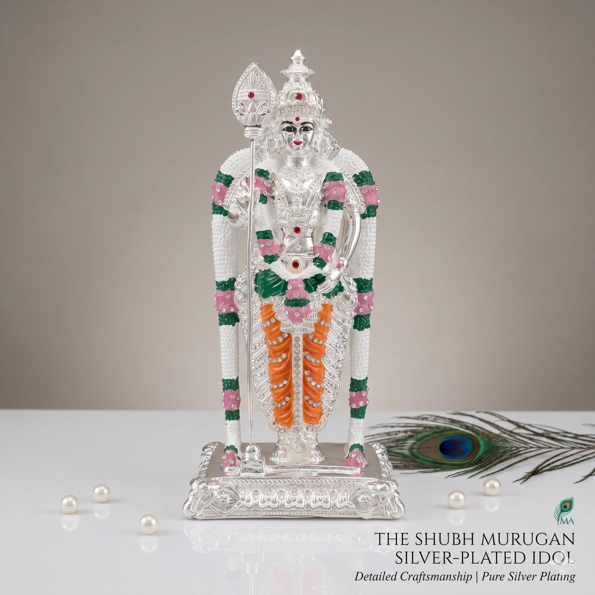 Silver plated Murugan Statue | Perfect Gift of Murugan Idol