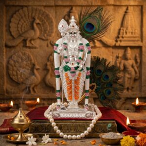 Lord Murugan Statue - Silver Coated
