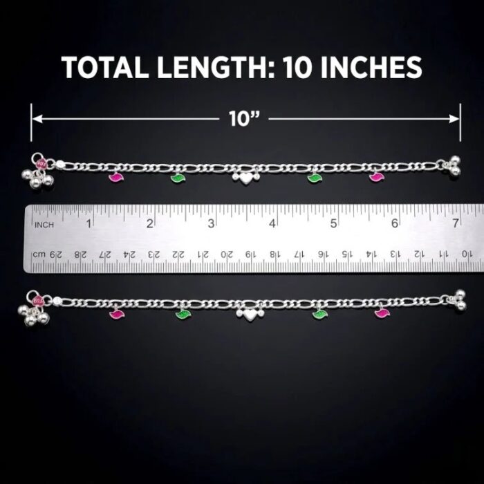Pair of 925 Sterling Silver Anklets | Silver Anklet for Adults | 10 inch Ankle Bracelet - Image 4