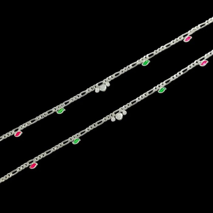 Pair of 925 Sterling Silver Anklets | Silver Anklet for Adults | 10 inch Ankle Bracelet - Image 5