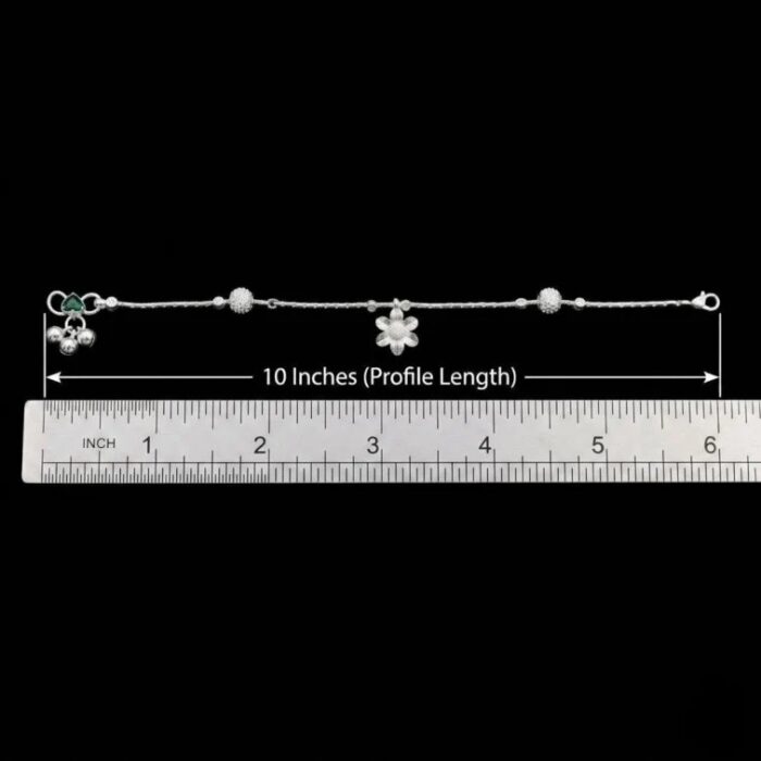Pair of 925 Sterling Silver Anklets | Silver Anklet for Adults | 10 inch Ankle Bracelet - Image 5