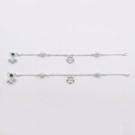 Pair of 925 Sterling Silver Anklets | Silver Anklet for Adults | 10 inch Ankle Bracelet - Image 2