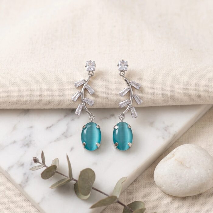 Indian Party Wear Dangler Earrings with AD Stones