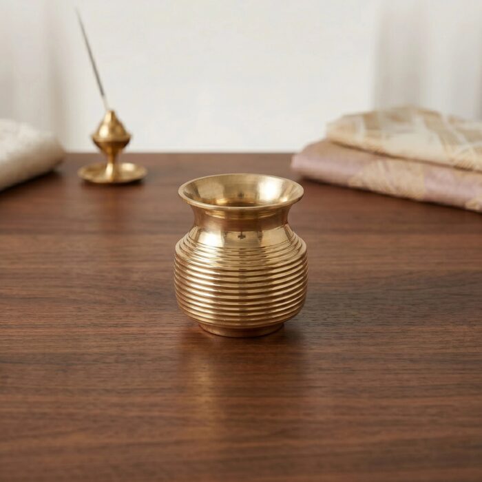 Medium brass lota for religious ceremonies