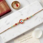 Premium Evil Eye Rakhi with CZ Stones