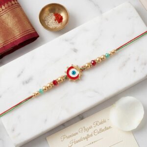 Premium Evil Eye Rakhi with CZ Stones