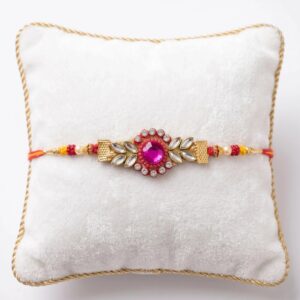 Premium Kundan Rakhi with Custom Gift Hamper in Canada