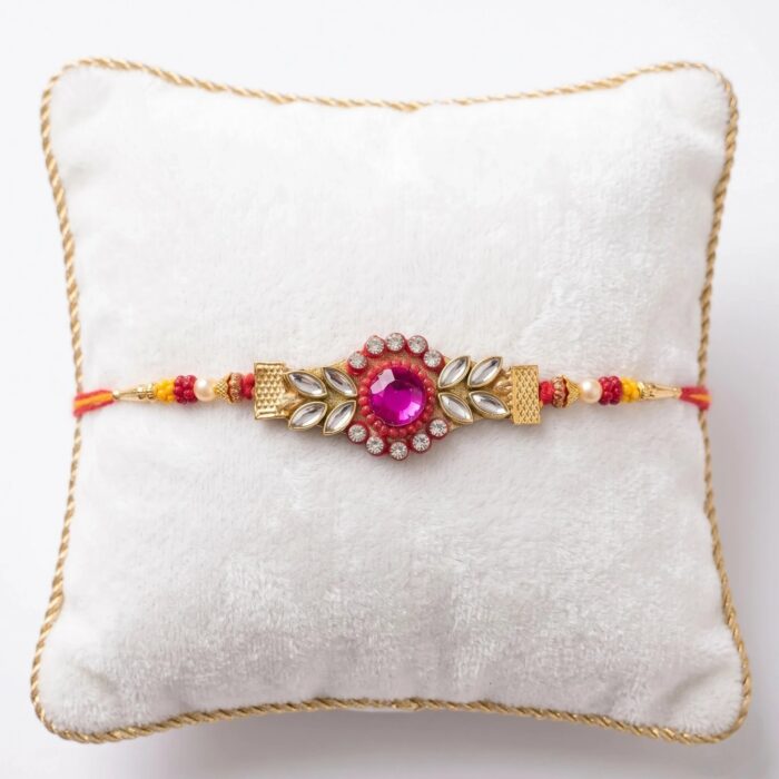 Premium Kundan Rakhi with Custom Gift Hamper in Canada