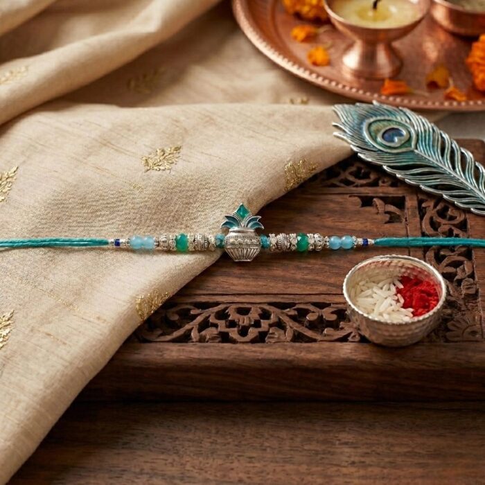 Designer Rakhi with CZ Stones in Canada