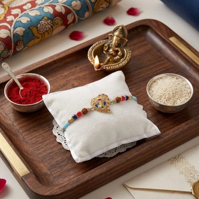 Simple yet elegant Premium Rakhi with Ganesh
