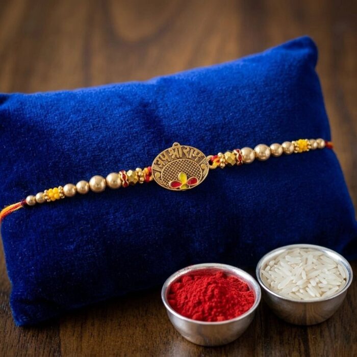 Simple yet elegant Premium Rakhi with Jai Shri Ram