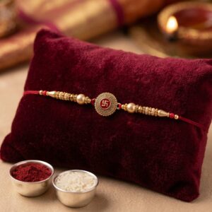 Premium Rakhi with swastik emblem