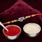 Sterling silver Rakhi with Ram emblem | 925 solid silver rakhi