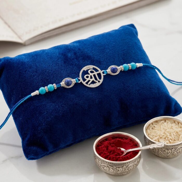 Pure Silver Rakhi with quick shipping and guaranteed delivery | Create your own Hamper with this Pure Silver Rakhi