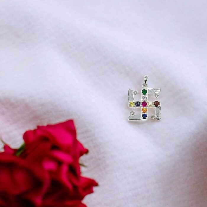 Pure Silver Swastik Pendant | 925 Sterling Silver - Image 2