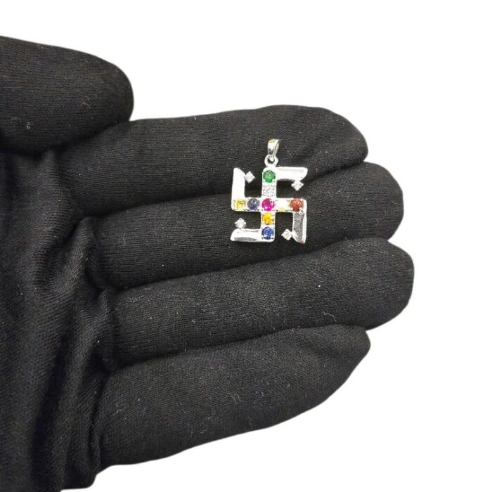 Pure Silver Swastik Pendant | 925 Sterling Silver - Image 3
