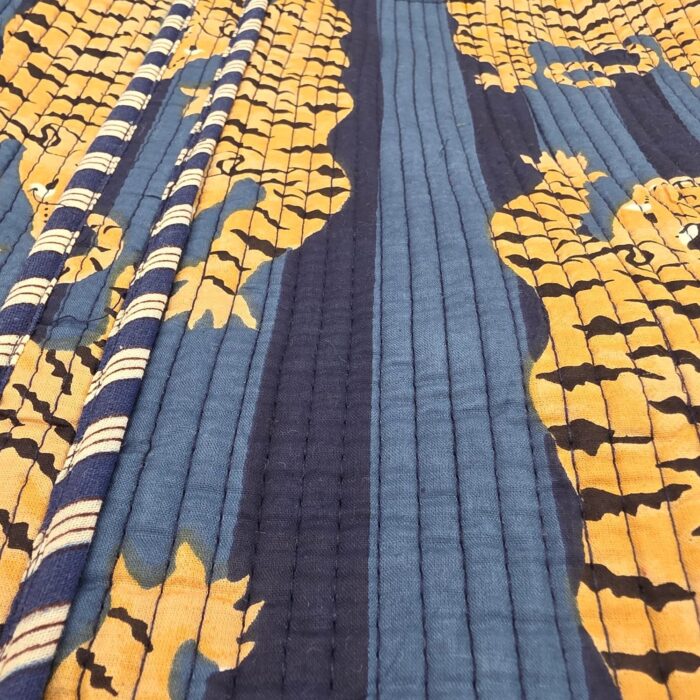 Close up of the Quilted cotton tote bag