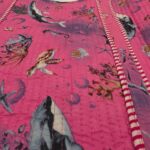 Close up of the Quilted cotton tote bag
