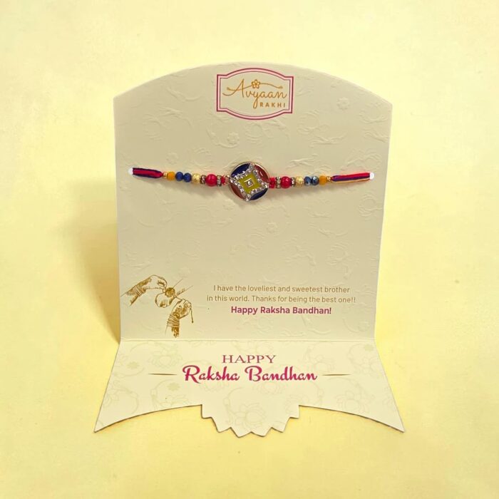 Premium Rakhi with Cz stones and Rakhi Card