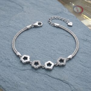 925 sterling silver bracelet for women with zirconia stones