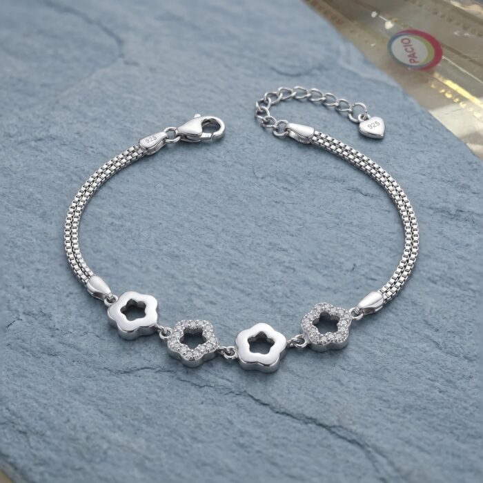 925 sterling silver bracelet for women with zirconia stones