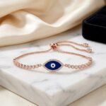 Protective Evil Eye Bracelet Rose Gold Plated