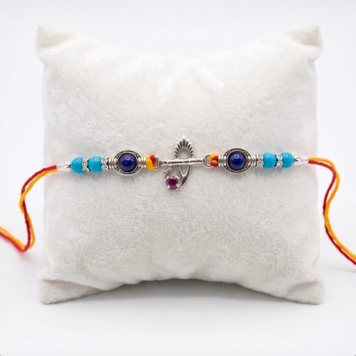 925 sterling silver Rakhi with Krishna | Solid Silver Rakhi