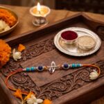 Pure silver Rakhi with Krishna emblem | 925 Sterling silver Rakhi
