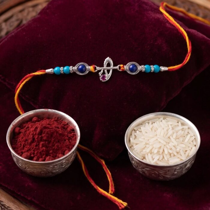 Pure Silver Krishna Rakhi | Sterling silver Rakhi