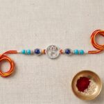 Send Sterling silver Rakhi with Ganesha