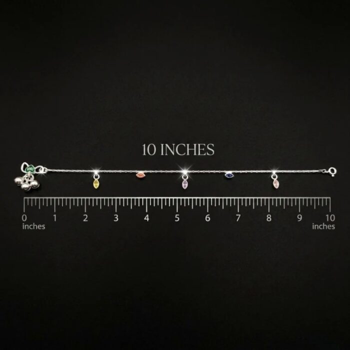 Pair of 925 Sterling Silver Anklets | Silver Anklet for Adults | 10 inch Ankle Bracelet - Image 4