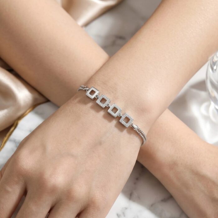 925 sterling silver bracelet for women with zirconia stones