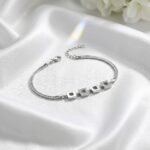 Designer silver bracelet with sparkling zirconia stones | Gift for her