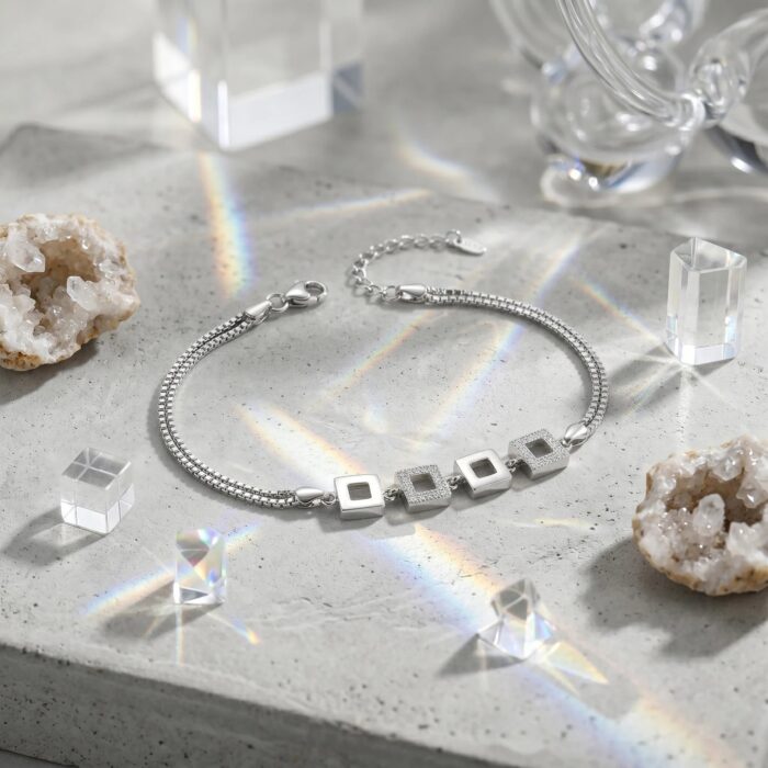 925 sterling silver bracelet for women with zirconia stones