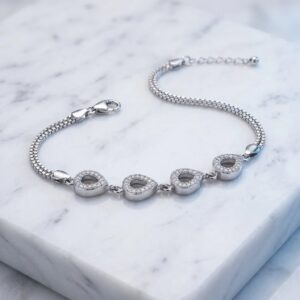 925 sterling silver bracelet for women with zirconia stones