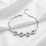 925 Sterling Silver Bracelet for Her | Zirconia Stone Bracelet | Rhodium Finish