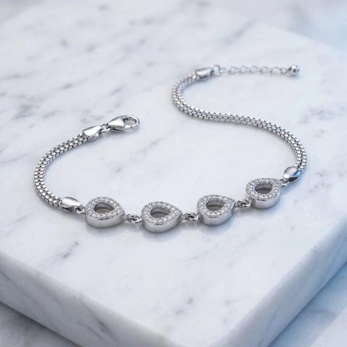 925 sterling silver bracelet for women with zirconia stones