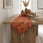 Luxurious Table runner | Padded with Red and Gold hues