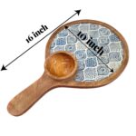 Dimensions of the mango wood charcuterie board with wooden bowl