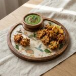 Mango wood appetizer serving tray for snacks and dips