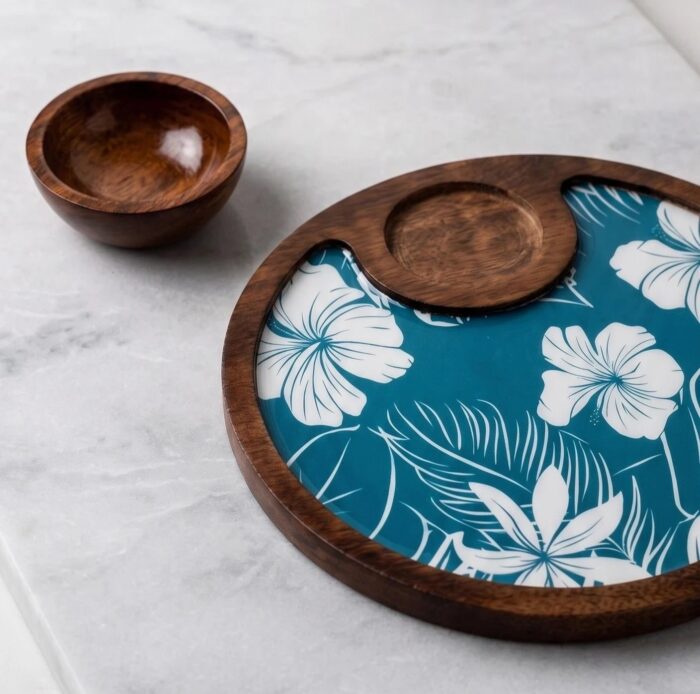 Mango wood charcuterie board with food safe epoxy | Ships quickly within Canada