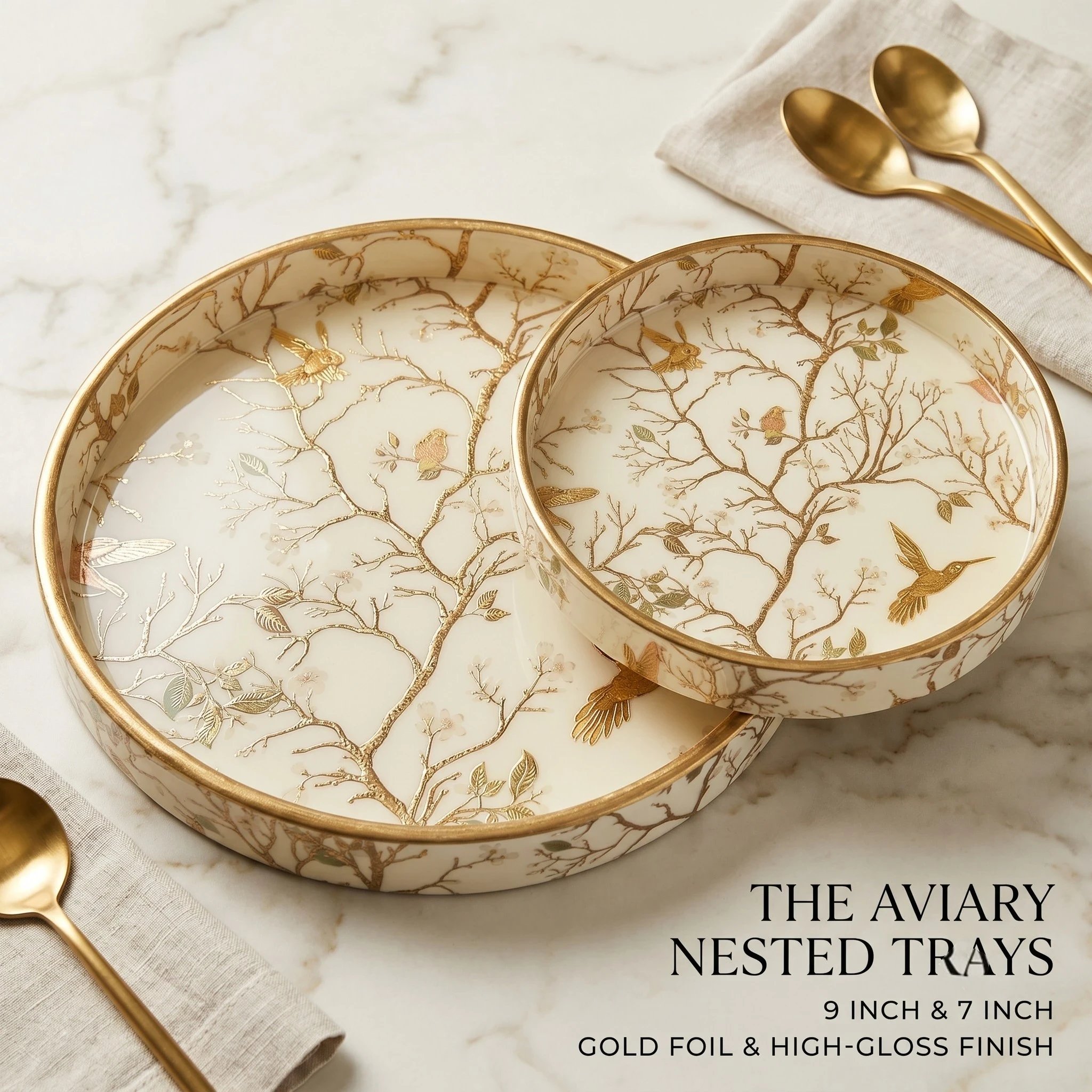 Elegant home décor tray set for centerpiece display Luxury decorative tray for living room coffee table