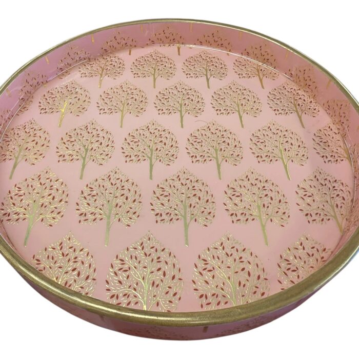 High gloss wooden decorative tray set of 2