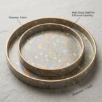 High gloss wooden decorative tray set of 2