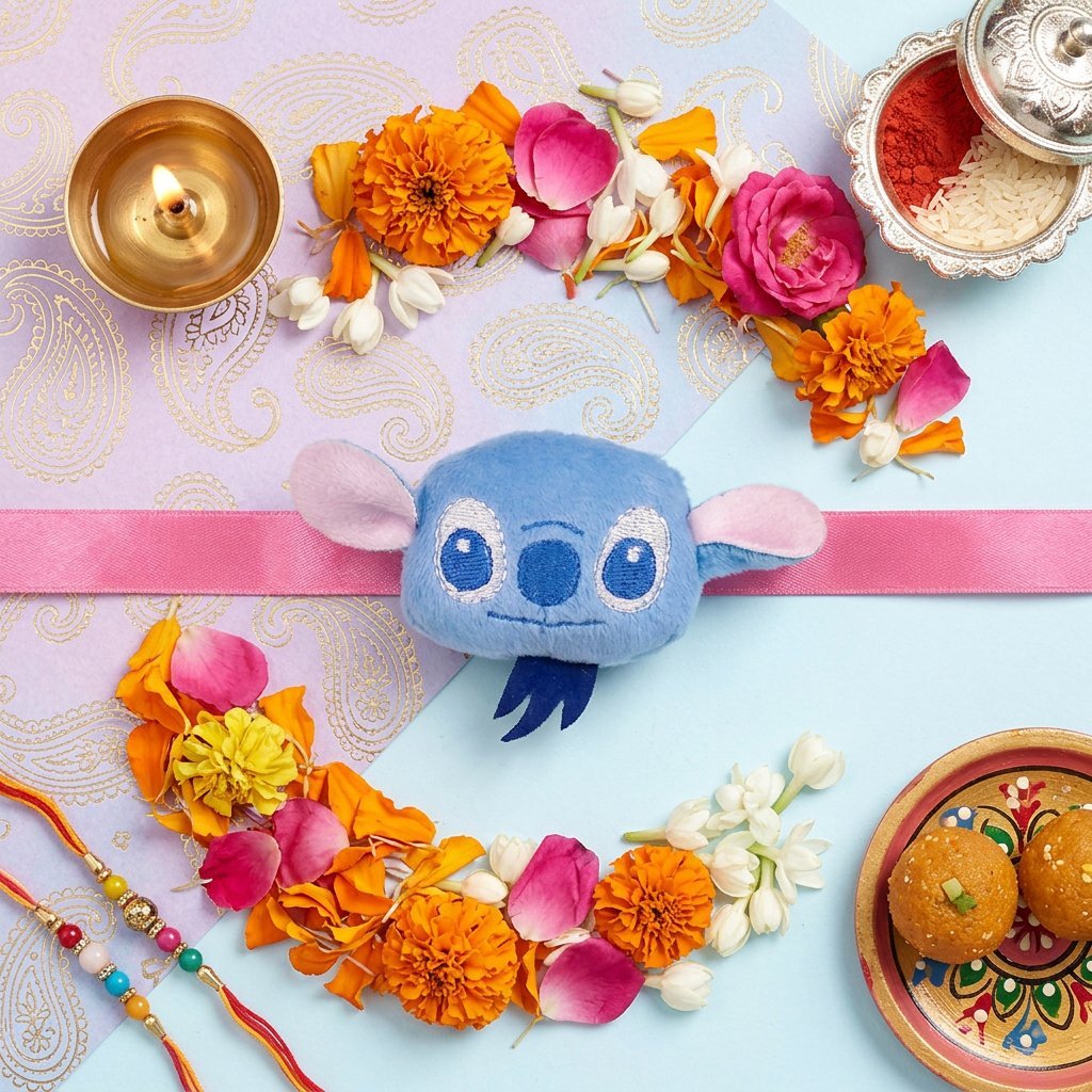 02_festive_flat_lay.jpg Cartoon Kids Rakhi - Image 1