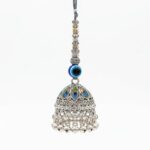 Silver Oxidized Bag Charm with evil eye