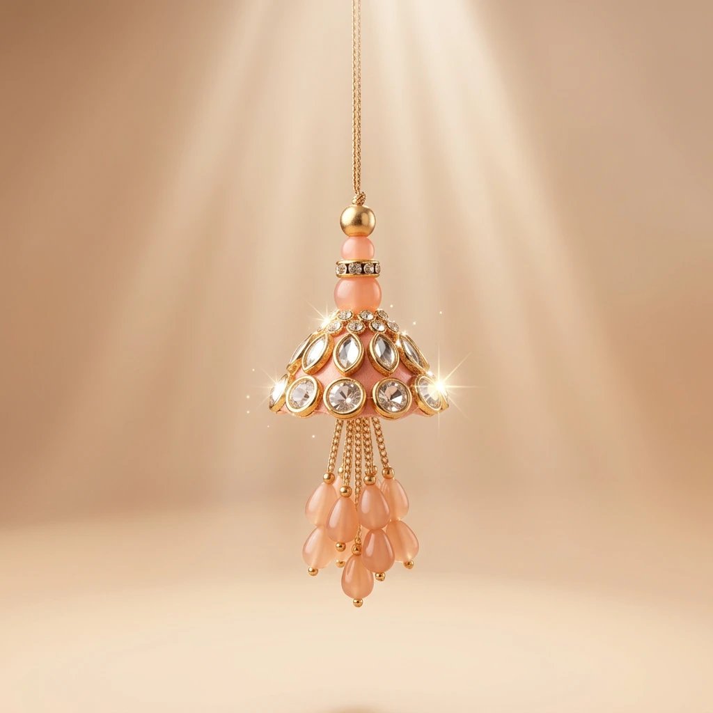 2026/07/10-hanging-sparkle.jpg Stylish Kundan Bag charm - Image 1