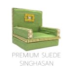Premium Handcrafted Fabric Singhasan - Green - Large with Box | Laddu Gopal Singhasan