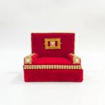 Royal Deity Singhasan - Velvet & Gold - Red