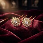Gold Plated Floral Bun Pins | AD Stone Juda Pins Set of 2